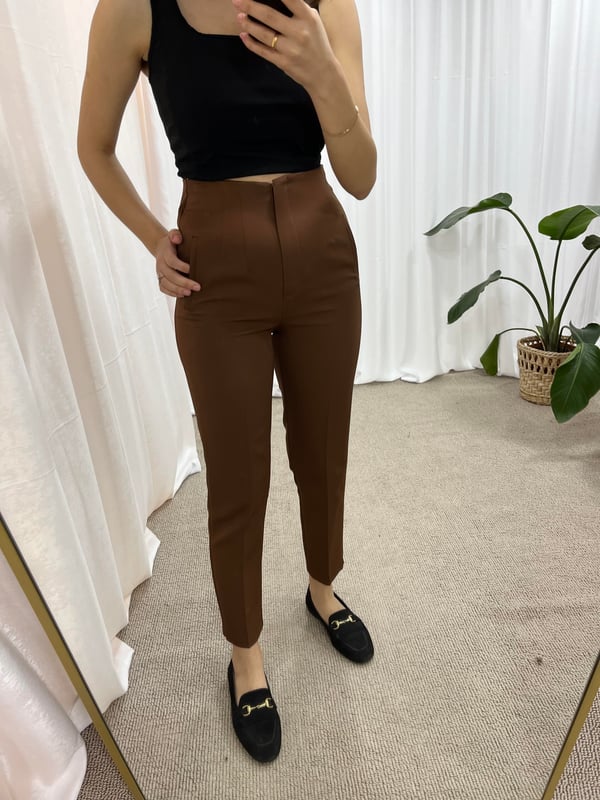 ZARA MODEL PANTOLON ACI KAHVE