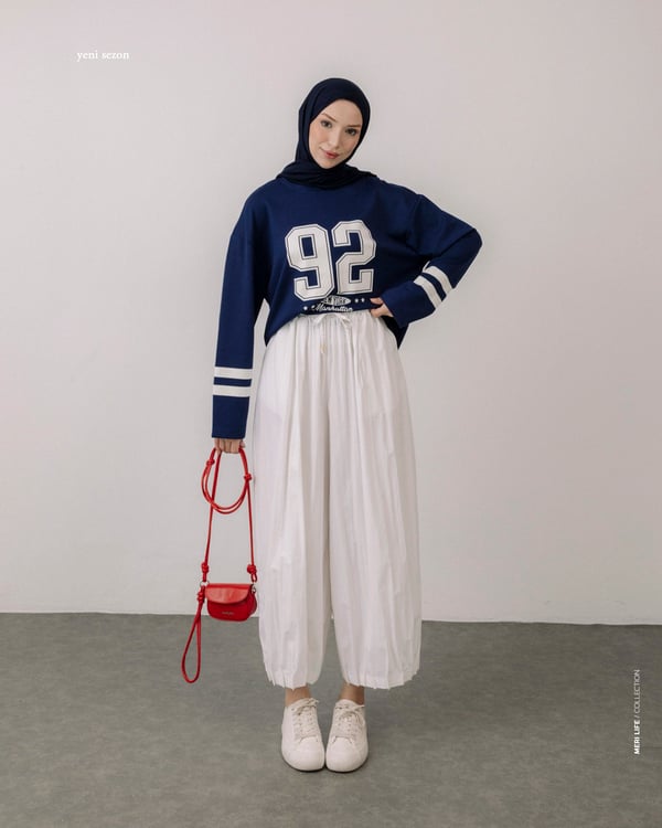 Baskılı Lacivert Sweat