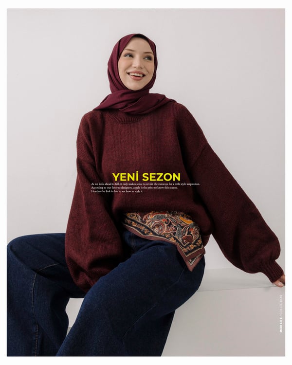 Oversize Bordo Triko Kazak