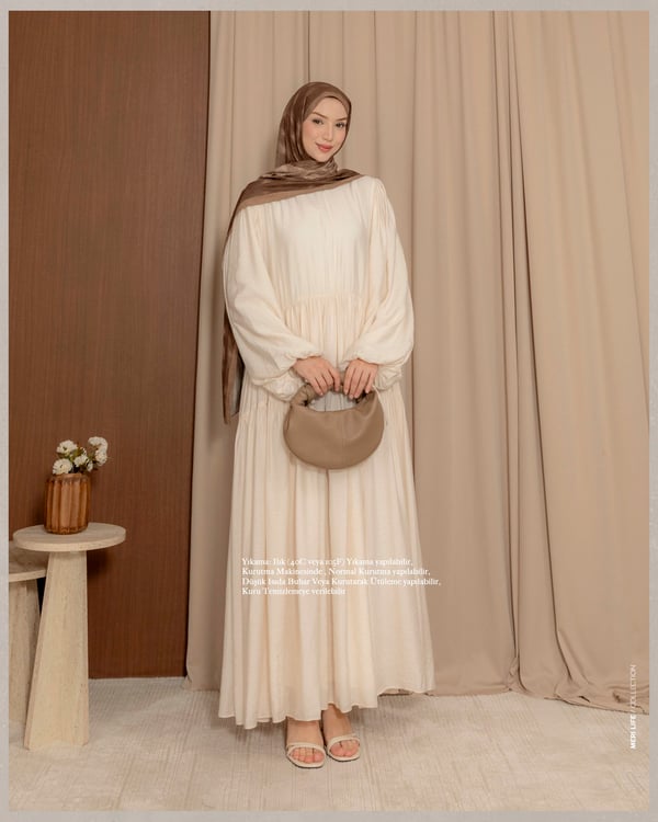 Oversize Doblin Krem Elbise
