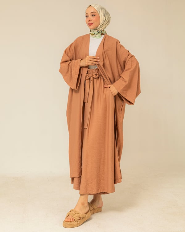 Oversize Kap Pantolon Somon Takım