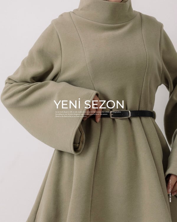 Serez Kemerli Mint Yeşili Tunik