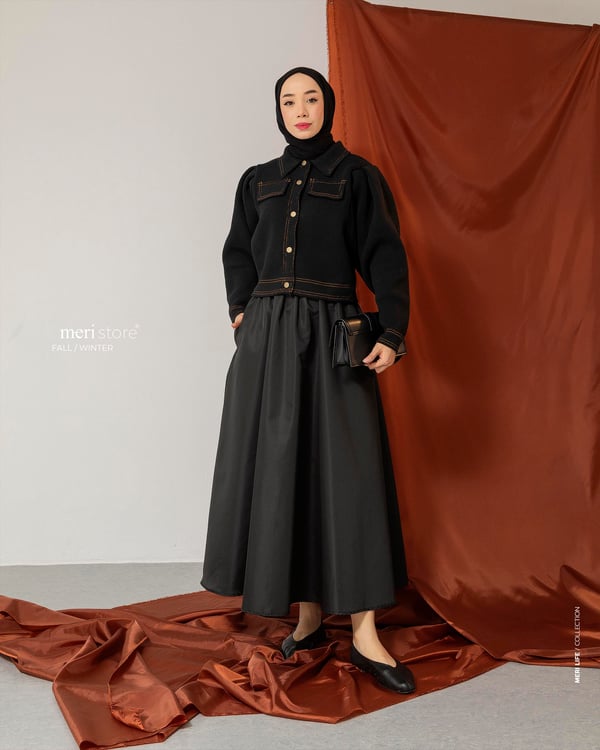 Siyah Triko Bomber Ceket