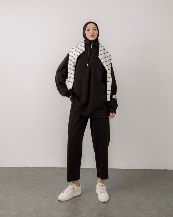 Sweat Pantolon Kahve Takım