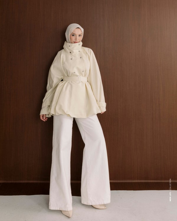 Tuya Oversize Krem Ceket