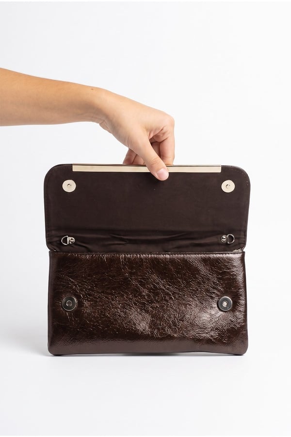 132-441-4-KAHVERENGI441 Kahverengi Kadın Clutch Çanta