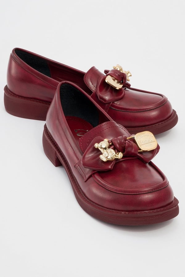 124-7172-9-BORDO CILTARDEN Bordo Cilt Kadın Loafer