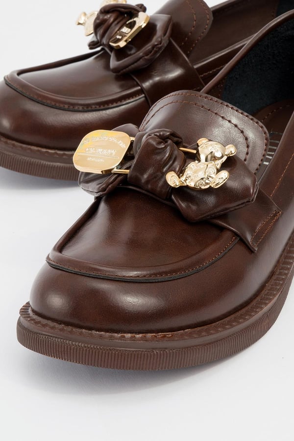 124-7172-11-KAHVE CILTARDEN Kahve Cilt Kadın Loafer