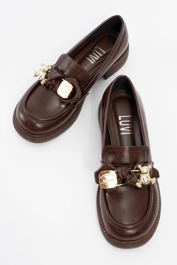 124-7172-11-KAHVE CILTARDEN Kahve Cilt Kadın Loafer