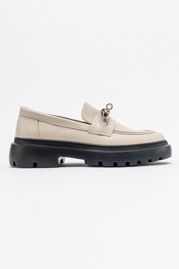 222-23029-1-BEJ CILTBORN Bej Cilt Kadın Loafer