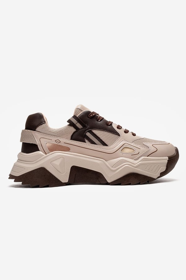 98-65191-1-BEJ/KAHVERENGİFLEUR Bej Kahverengi Kadın Sneaker