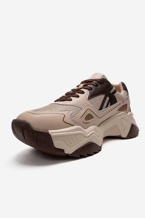 98-65191-1-BEJ/KAHVERENGİFLEUR Bej Kahverengi Kadın Sneaker