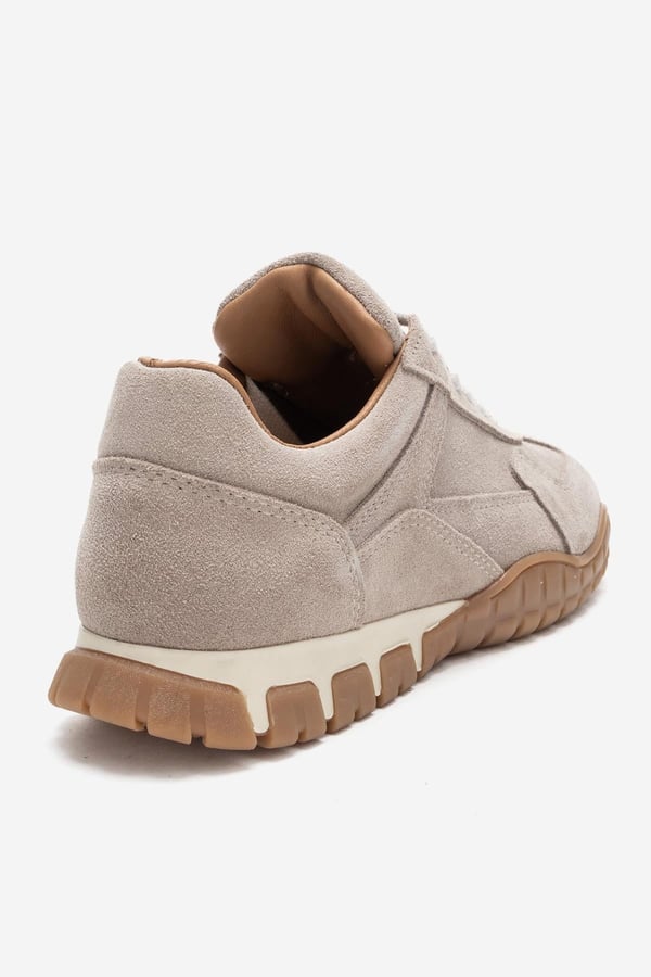 210-55102-4-BEJ SUETLARS Bej Süet Hakiki Deri Kadın Günlük Sneaker