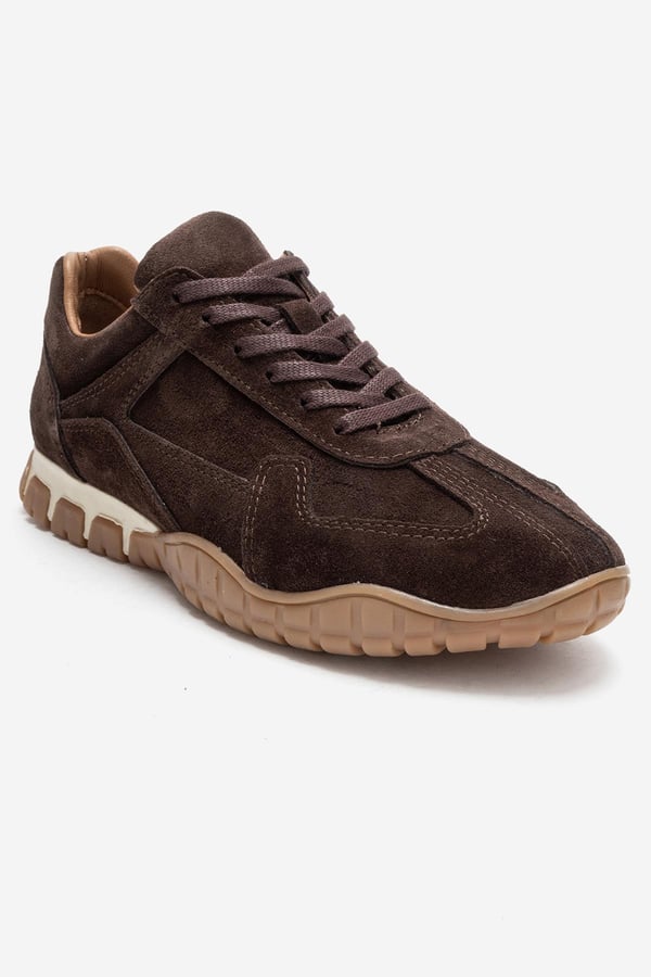 210-55102-2-KAHVERENGI SUETLARS Kahverengi Süet Hakiki Deri Kadın Günlük Sneaker