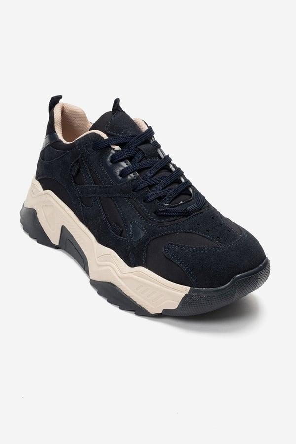 98-65137-26-LACIVERT SUETLECCE Lacivert Süet Kadın Spor Sneakers