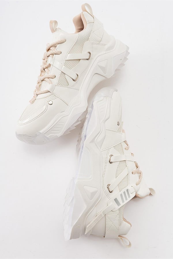 98-65160-4-BEYAZLEONA Beyaz Kadın Spor Sneakers