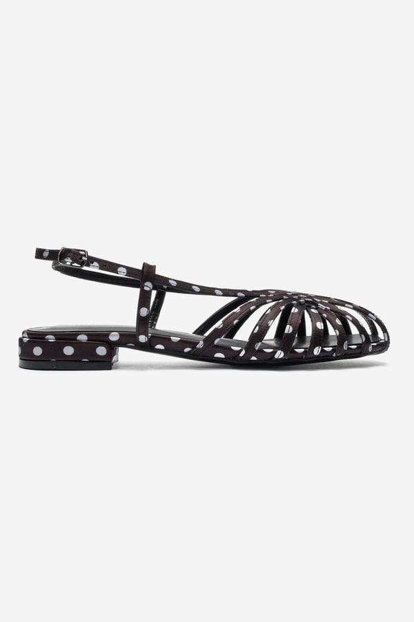 124-6357-6-SIYAH/BEYAZ PUANTIYELILISS Siyah Beyaz Puantiyeli Kadın Sandalet