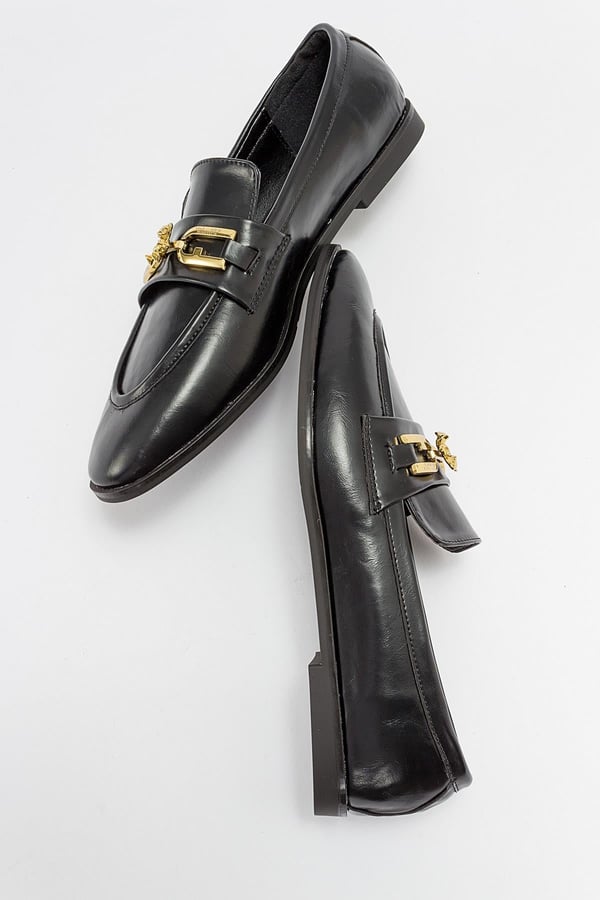 124-3374-1-SIYAH CILTLOUR Siyah Cilt Kadın Loafer