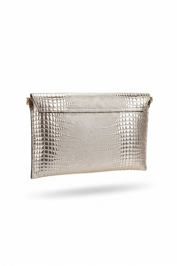 202-25-16-ALTIN DESENLIMAORI Altın Desenli Kadın Clutch Çanta