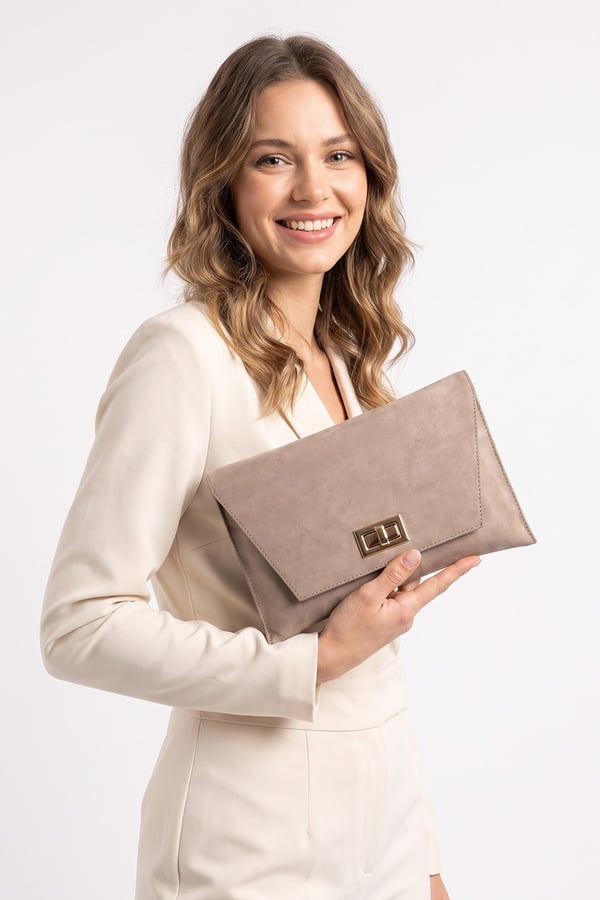 202-25-13-VIZON SUETMAORI Vizon Süet Kadın Clutch Çanta