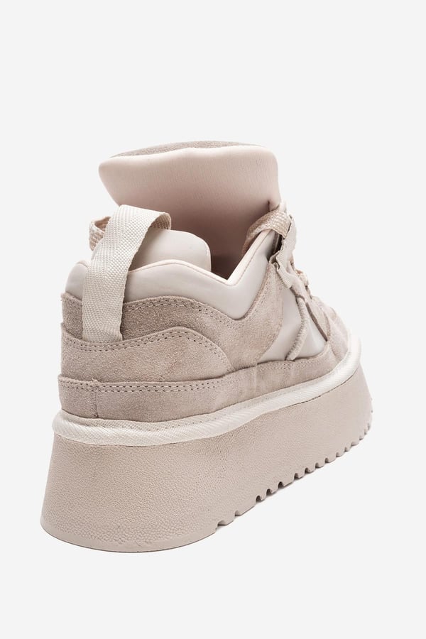 210-3001-2-BEJ SUETRAVEN Bej Süet Hakiki Deri Kadın Platform Sneaker