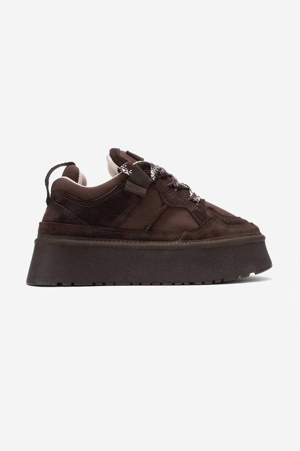210-3001-5-KAHVERENGI SUETRAVEN Kahverengi Süet Hakiki Deri Kadın Platform Sneaker
