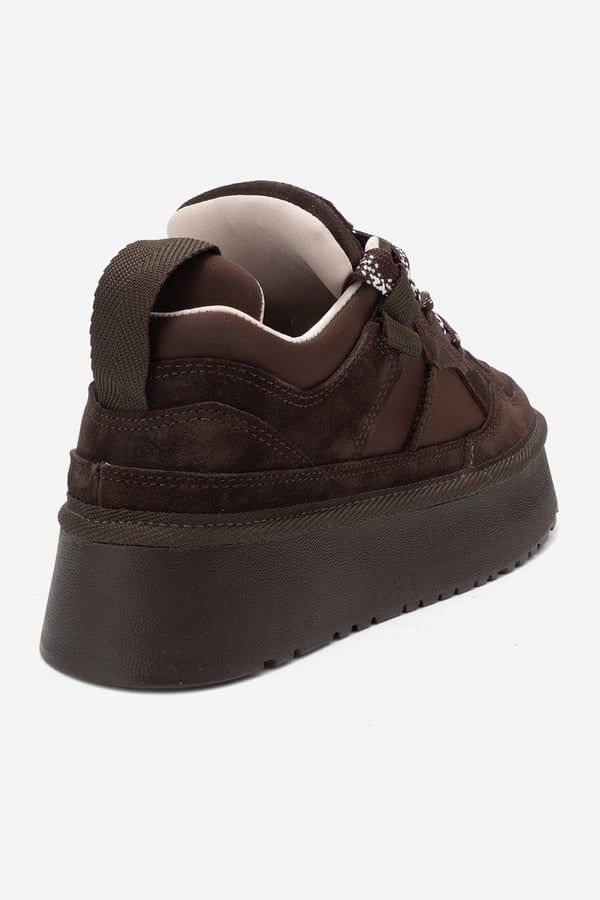 210-3001-5-KAHVERENGI SUETRAVEN Kahverengi Süet Hakiki Deri Kadın Platform Sneaker