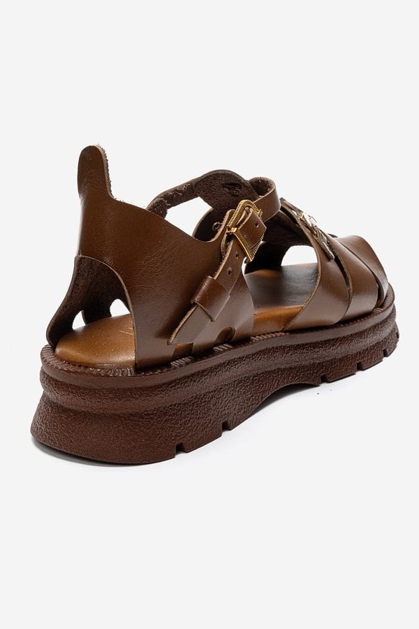 195-403-1-TABARIELA Taba Hakiki Deri Tokalı Kadın Sandalet
