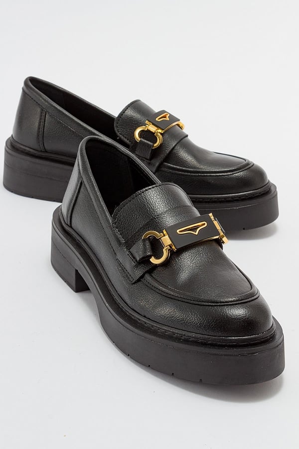 46-5003-5-SIYAH FLOTERUNTE Siyah Floter Kadın Loafer