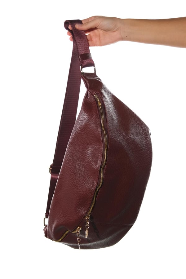 11-YB5075-39-BORDO FLOTERVENTA Bordo Floter Kadın Büyük Bel Çantası