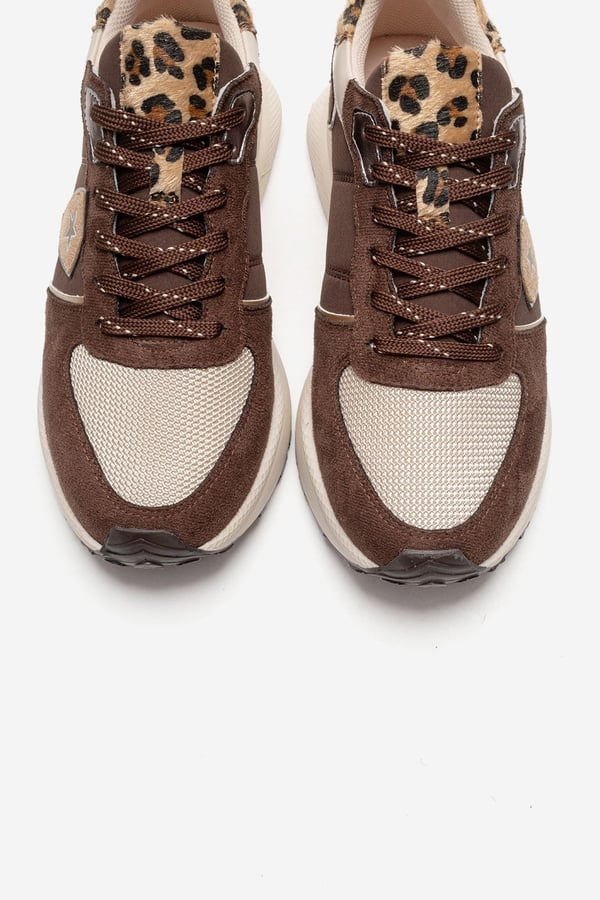 98-83154-3-KAHVERENGI SUETBIELLA Kahverengi Süet Desenli Kadın Sneaker