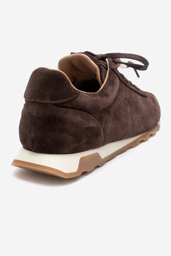 210-45129-3-KAHVERENGI SUETBREA Kahverengi Süet Hakiki Deri Boncuklu Kadın Günlük Sneaker