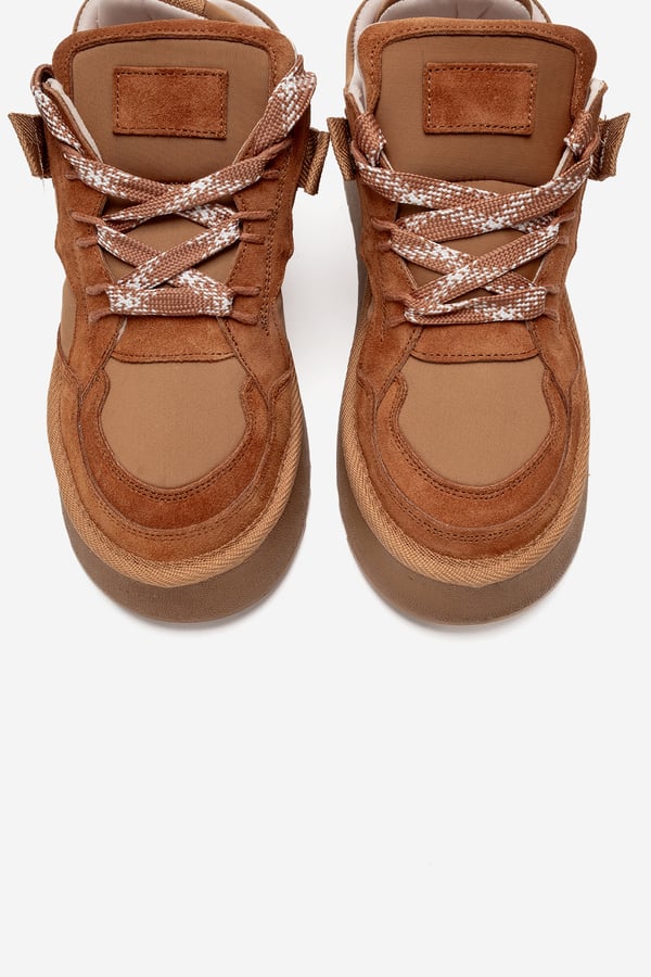 210-3001-3-TABA SUETRAVEN Taba Süet Hakiki Deri Kadın Platform Sneaker