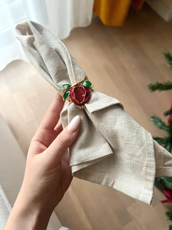  Pomegranate (Nar Figürlü) Peçete Halkası 6 Adet