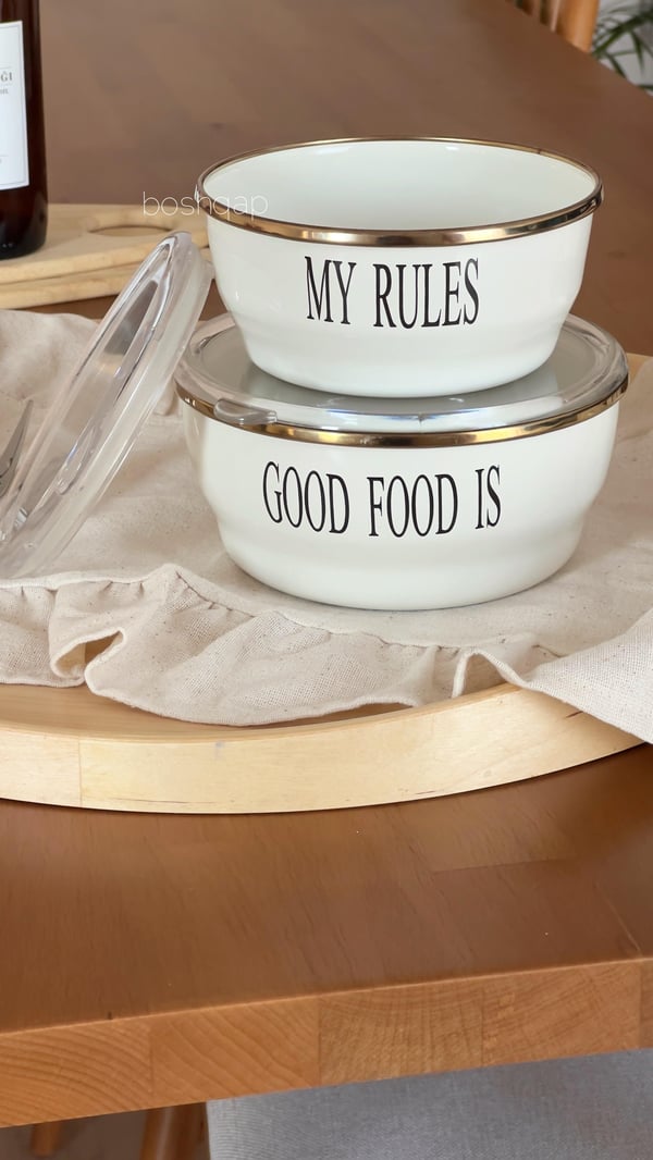 My Kitchen Serisi Emaye 2'li Saklama Kabı