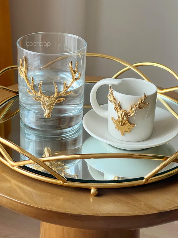 Deer Gold 2 li Cam Su Bardağı 