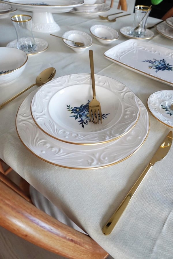 Alya 6 Kişilik 47 Parça Yemek Kahvaltı ve Pasta seti