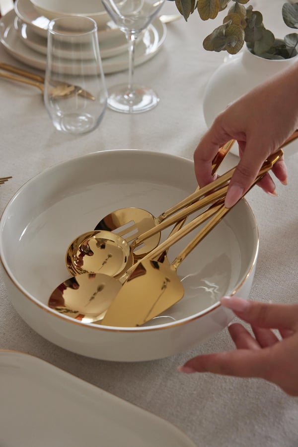  Alicante 5 Parça Pasta Servis Seti Gold