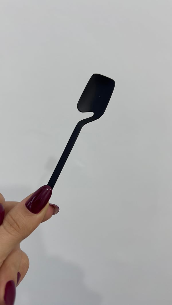 Kancalı 6'lı Mat Siyah Çay Kaşığı