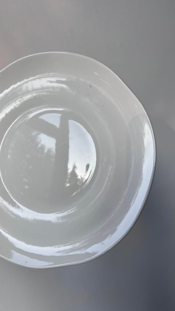 Asimetrik Porselen Outlet 6 Adet 20 cm Beyaz Pasta Tabağı 