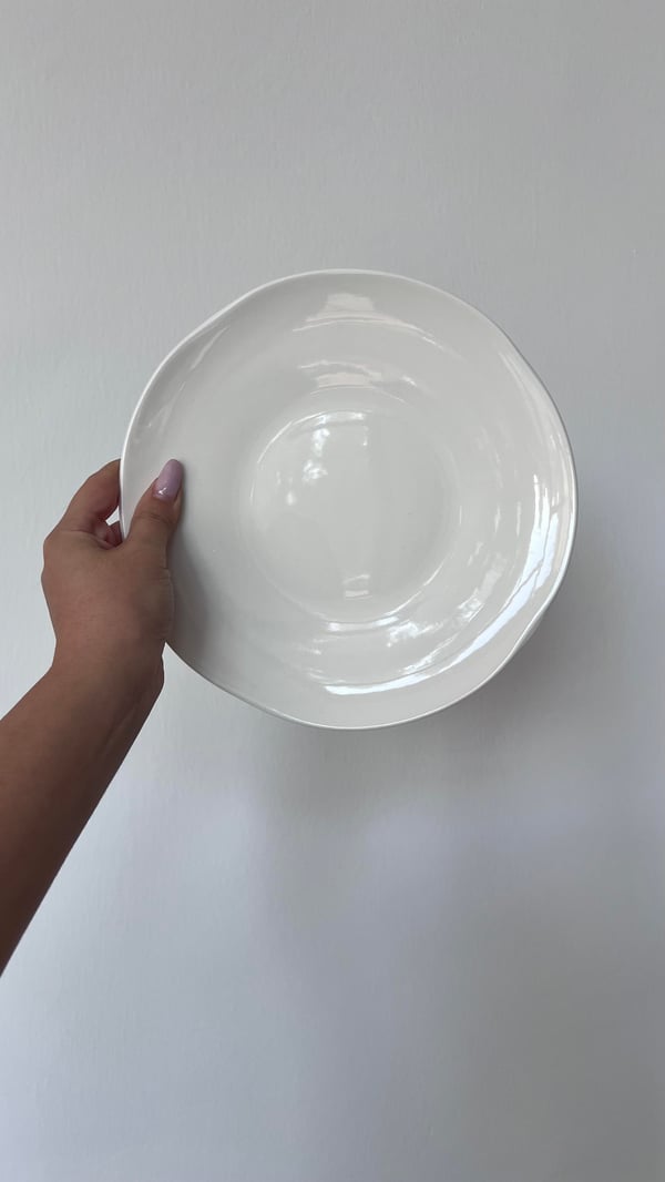 Asimetrik Porselen Outlet 6 Adet 20 cm Beyaz Pasta Tabağı 