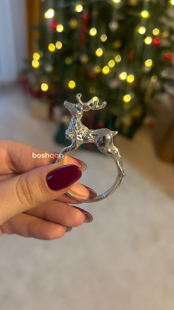 Deer Silver Peçete Halkası 6 Adet