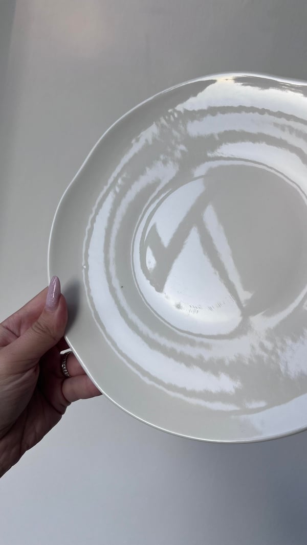 Asimetrik Porselen Outlet 6 Adet 20 cm Beyaz Pasta Tabağı 