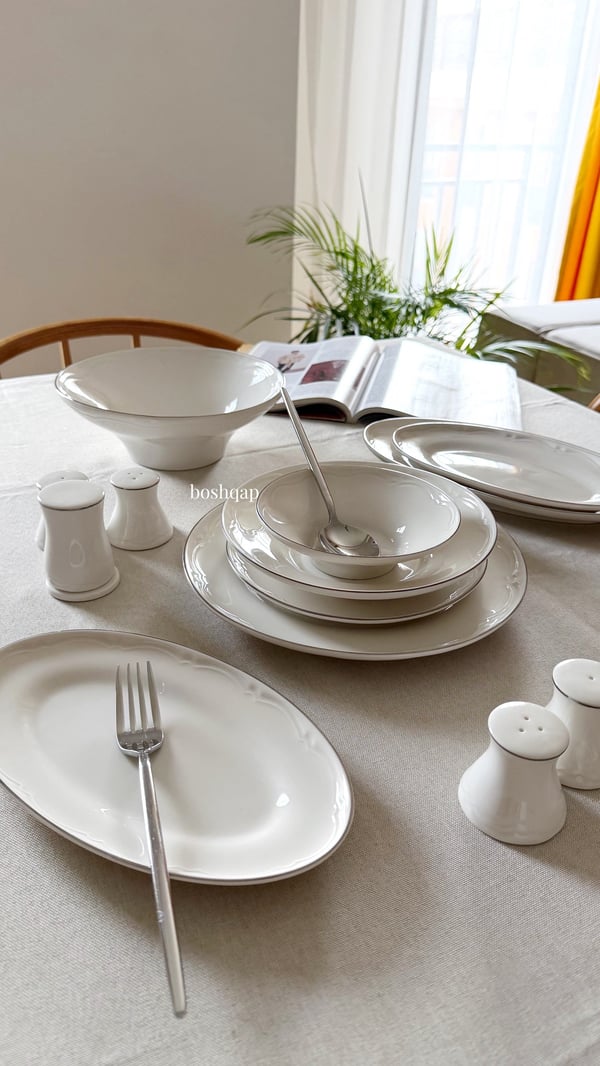Adore 12 Kişilik 58 Parça Yemek Takımı Gümüş Modelleri ve Fiyatları - BOSHQAP