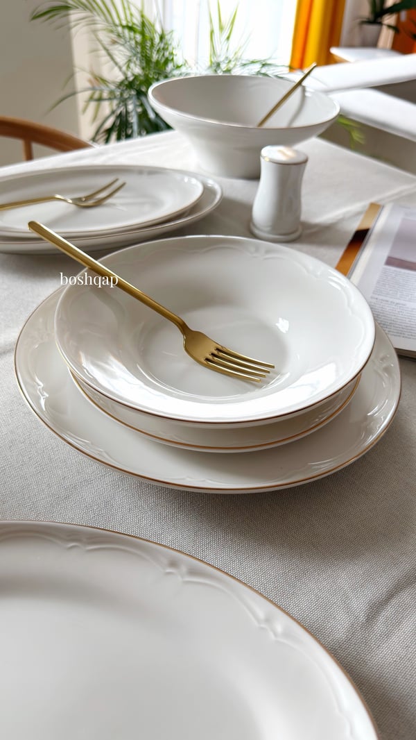 Adore 12 Kişilik 58 Parça Yemek Takımı Gold Modelleri ve Fiyatları - BOSHQAP