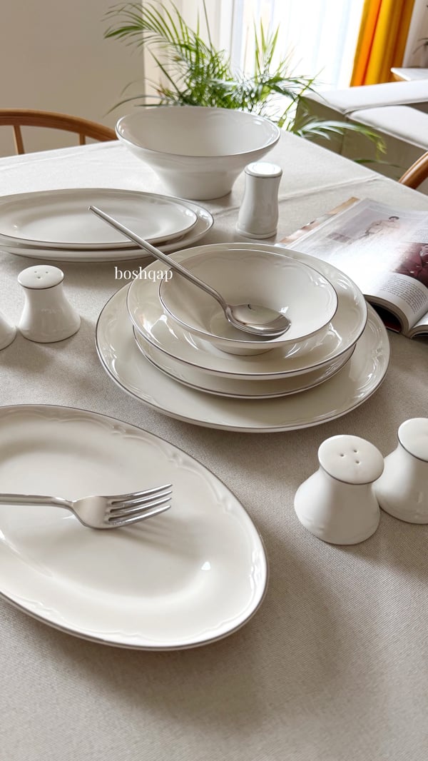 Adore 12 Kişilik 58 Parça Yemek Takımı Gümüş Modelleri ve Fiyatları - BOSHQAP