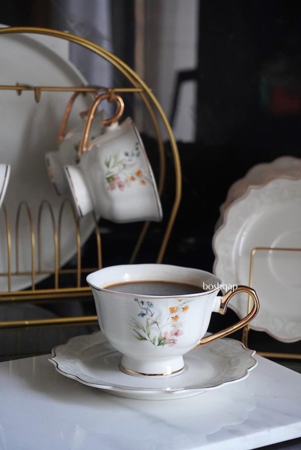 Adel 6 Kişilik 12 Parça Porselen Nescafe/Çay Fincan Takımı