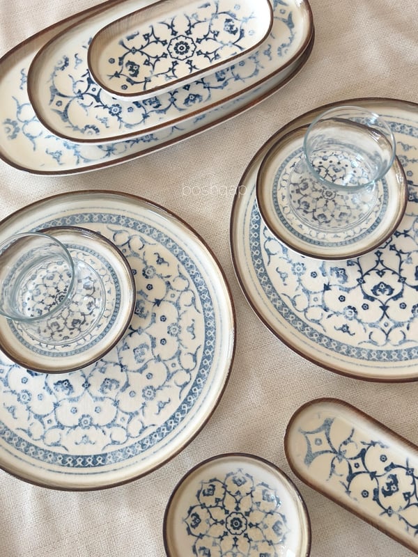  Fresk Eskitme Desenli 6 Kişilik 29 Parça Porselen Kahvaltı Takımı