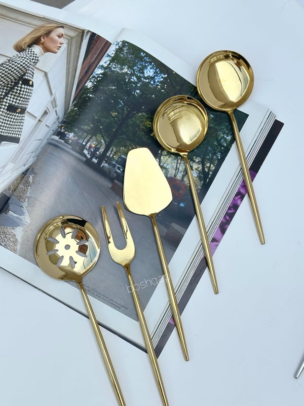  Layana 5 Parça Pasta Servis Seti Gold