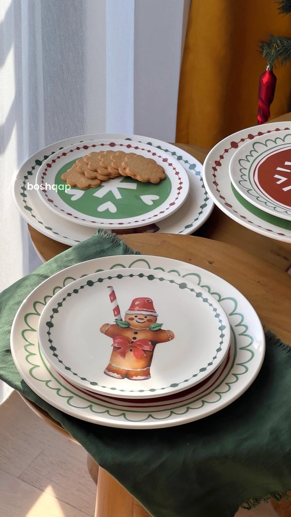  Gingerbread 6 Kişilik 12 Parça Pasta / Servis Tabak Seti